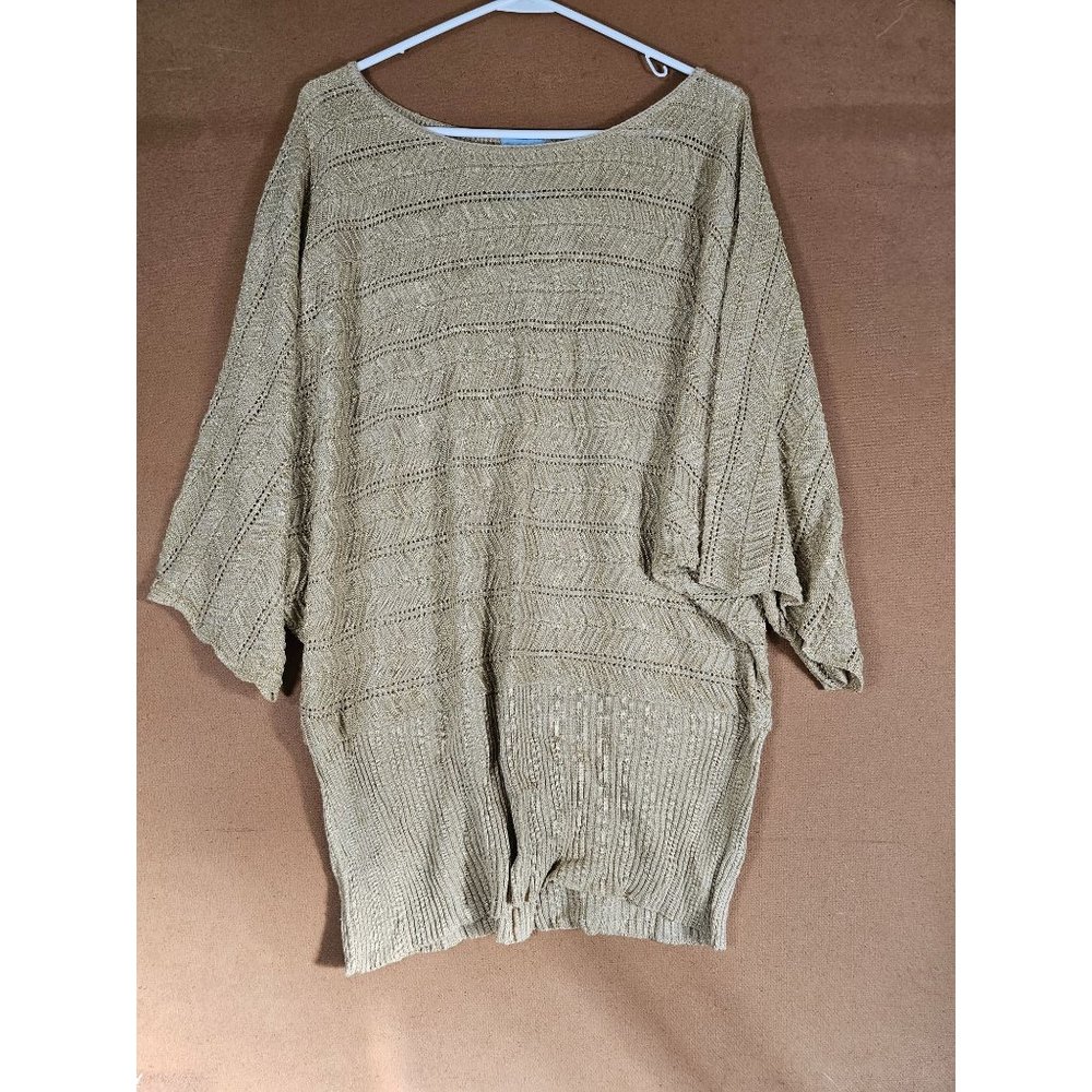 Liz And Me Gold Sweater Women Size 2X 22/44